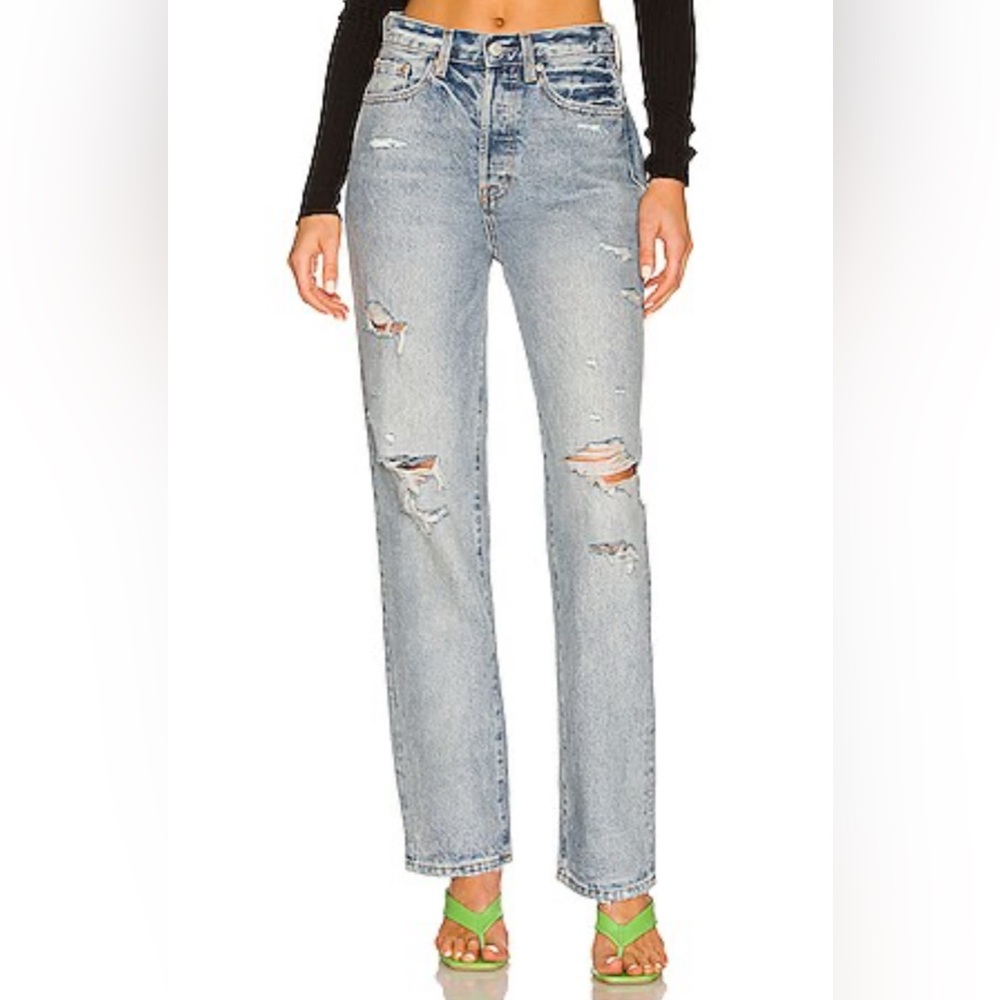 NWT Pistola Cassie High Rise Straight denim in Paloma Distressed Sz 26 fits 29”